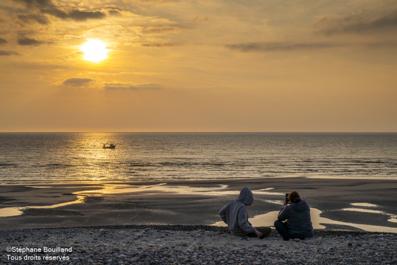 Crépuscule sur la plage de Cayeux