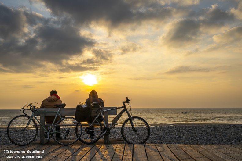 Crépuscule sur la plage de Cayeux