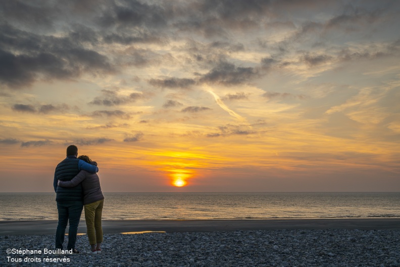 Crépuscule sur la plage de Cayeux