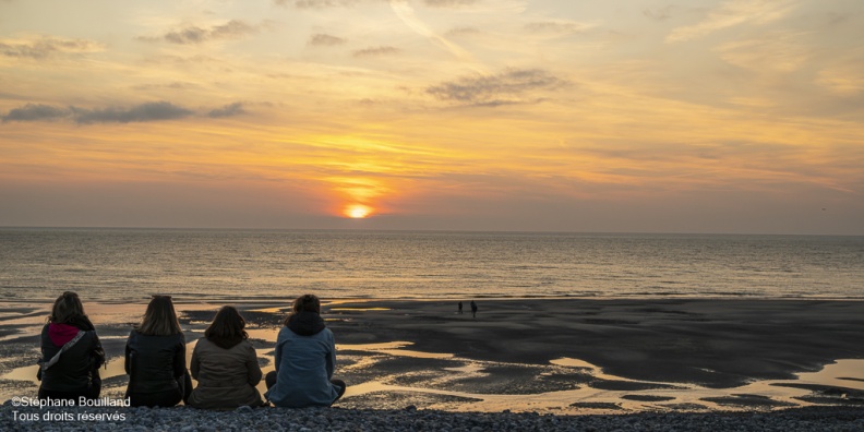 Crépuscule sur la plage de Cayeux