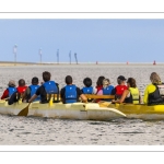 Pirogue polynésienne, va'a, en baie de Somme