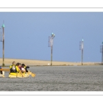 Pirogue polynésienne, va'a, en baie de Somme