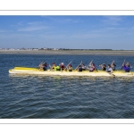 Pirogue polynésienne, va'a, en baie de Somme